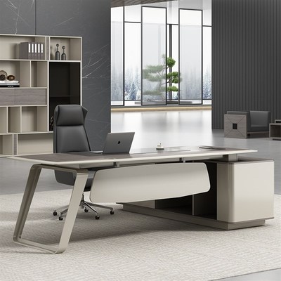 速发家板桌简约单人大班台总裁桌管公室老俱经理主办办公桌椅组合