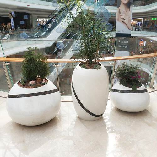 玻饰璃钢菱商形花器场落地花瓶现代客厅装花盆机CH-64151场花箱品