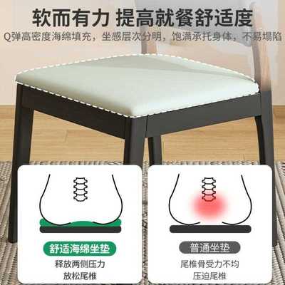 奶油风餐椅家用实木椅子轻奢高级靠背椅高端商用酒店专用餐桌椅