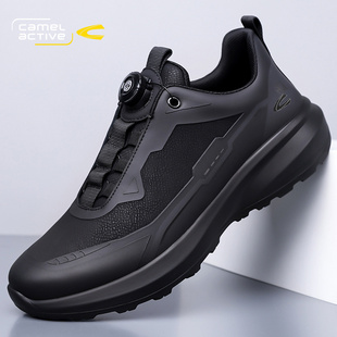 加绒棉男士 冬季 大码 登山鞋 骆驼动感运动鞋 全黑软底公务通勤鞋 男鞋