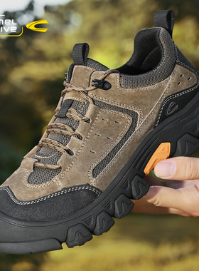 骆驼动感运动鞋男士真牛皮2025新款户外徒步登山鞋越野爬山旅游鞋