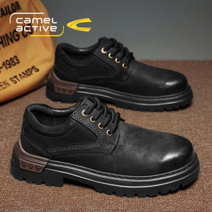 德比鞋 复古商务正装 英伦痞帅低帮马丁靴 男款 德国骆驼动感大头皮鞋