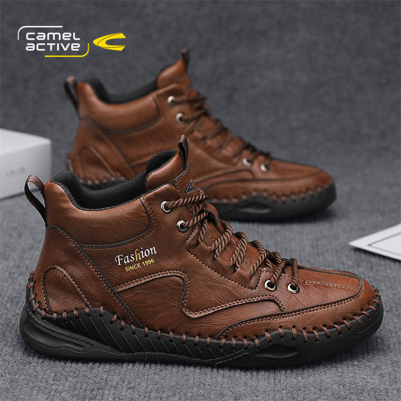 骆驼动感高帮男鞋秋冬季新款大码户外徒步登山鞋防滑工装马丁靴子