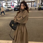 日本代购 双面羊绒呢子大衣 法式 高级感中长款 毛呢风衣外套女秋冬季