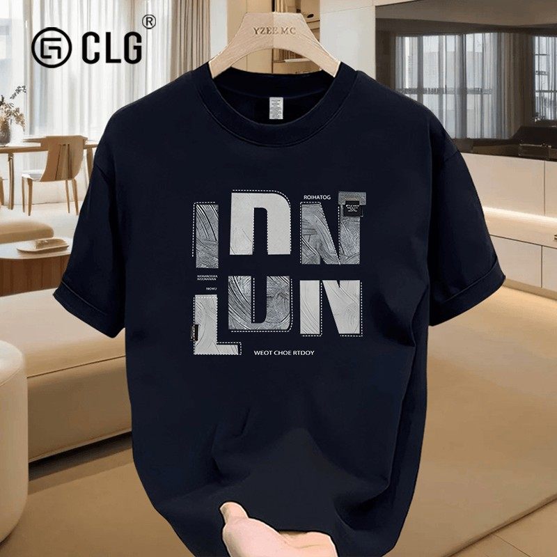 香港CLG潮牌260g重磅纯棉设计感短袖t恤男女夏季宽松半袖上衣潮流,男装,T恤,淘宝优惠券,粉丝福利购,淘宝优惠卷