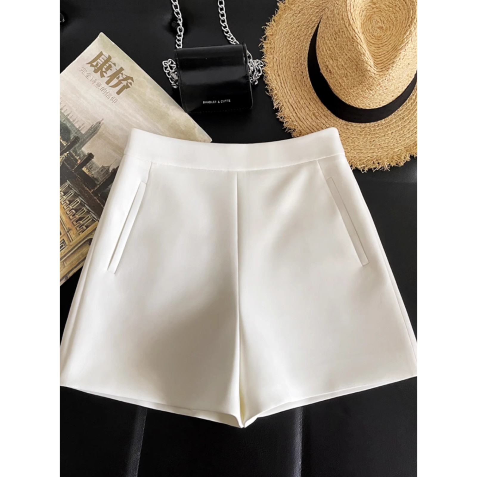 2025夏季新款高腰西装短裤女小个子宽松休闲高级感阔腿裤a字靴裤