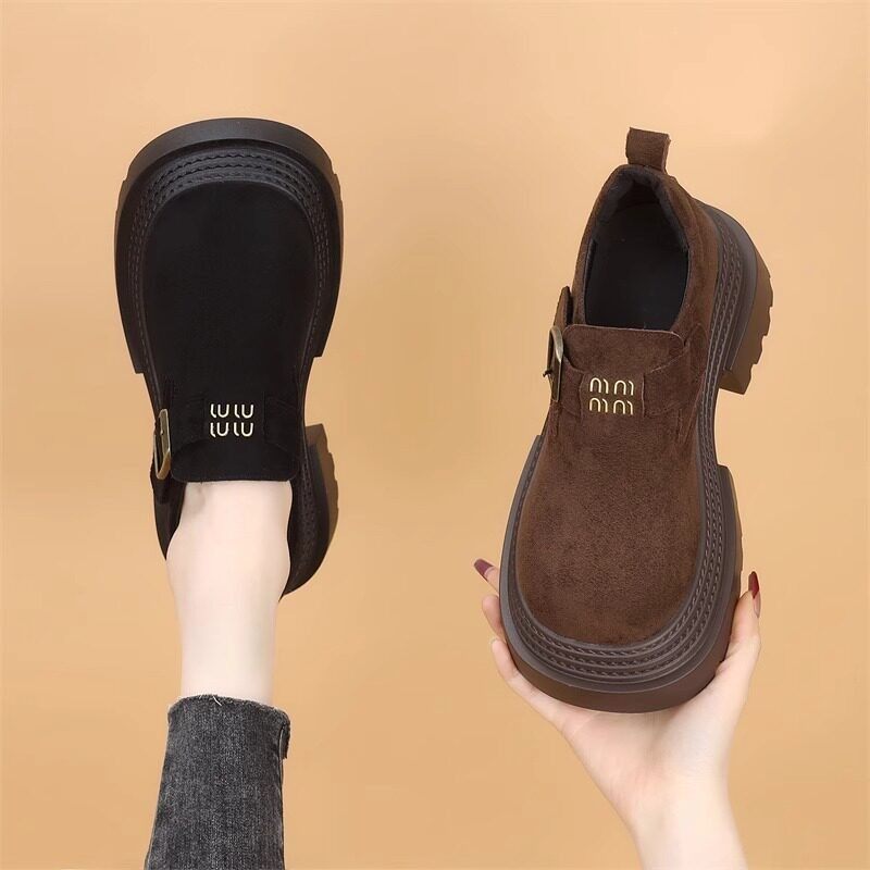 欧洲站真皮厚底勃肯鞋女春秋季2025新款增高一脚蹬大头超火乐福鞋,女鞋,勃肯鞋/软木鞋,淘宝优惠券,粉丝福利购,淘宝优惠卷