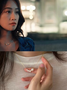 夜色正浓蓝盈盈同款珍珠项链通体S925银小众气质百搭项链锁骨链