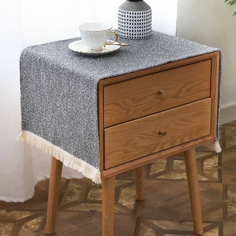 编织床头柜盖布巾轻奢卧室防尘罩床头柜垫子新款简约现代