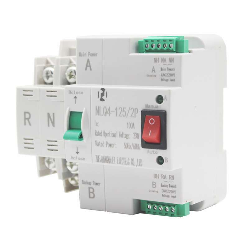 220V毫秒级切换不断电双电源自动转换开关NLQ4-125/2P 100A80A63A