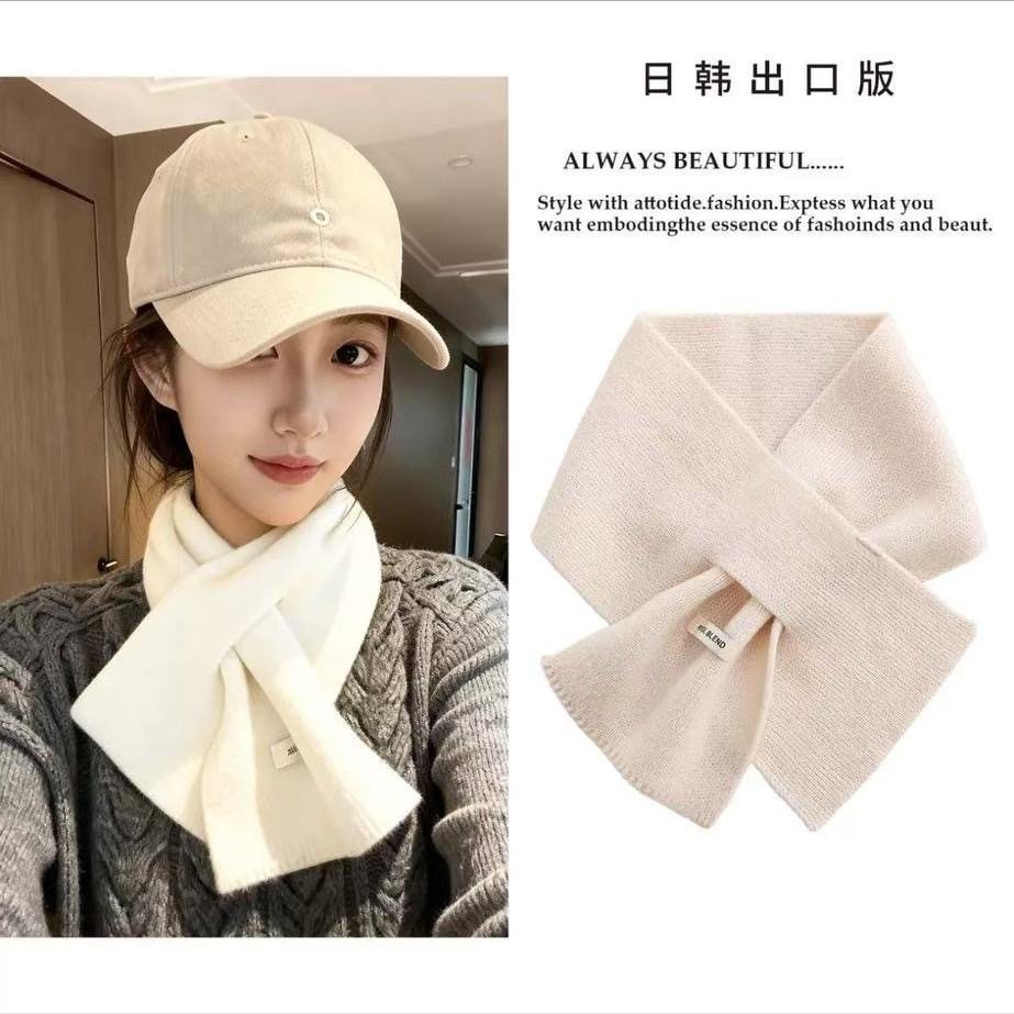 韩版纯色简约仿羊毛针织围巾女秋冬季百搭高级感保暖护脖交叉围脖,服饰配件/皮带/帽子/围巾,围巾/丝巾/披肩,淘宝优惠券,粉丝福利购,淘宝优惠卷