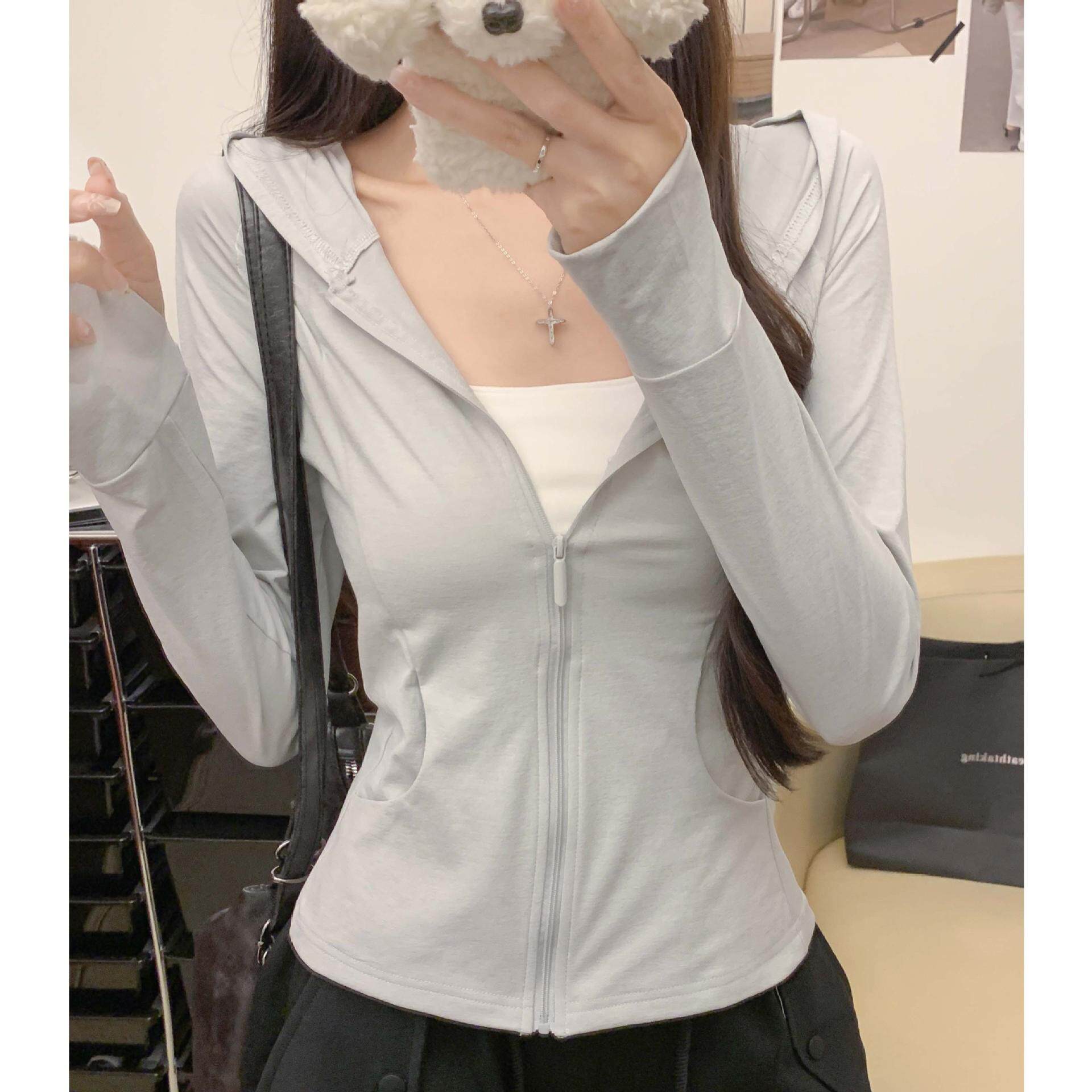独特漂亮轻薄防晒衣连帽外套女