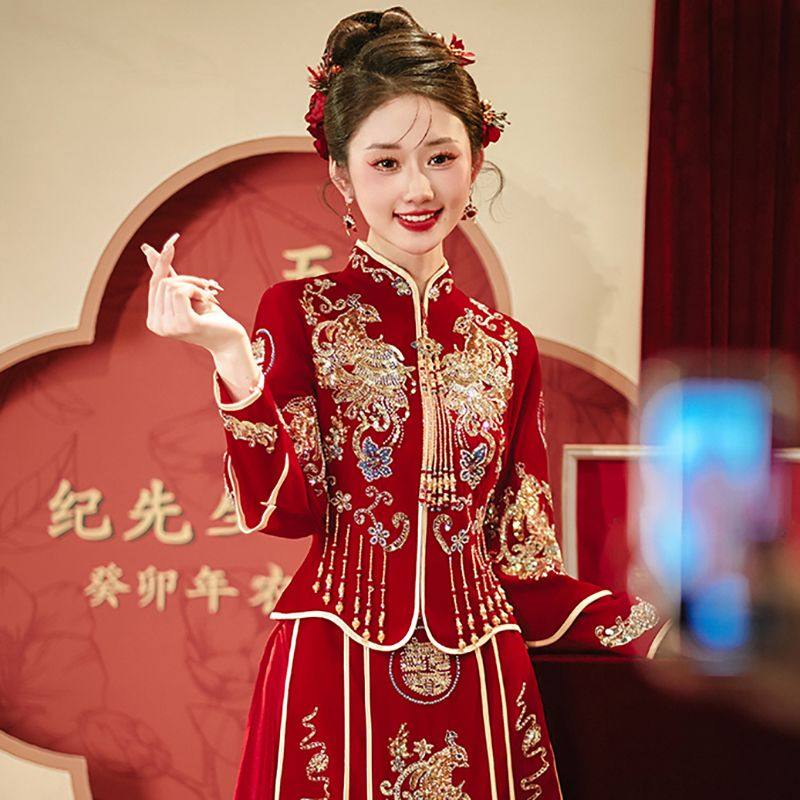 秀禾服婚服2025新款新娘结婚中式婚纱敬酒服小个子嫁衣春季出阁服