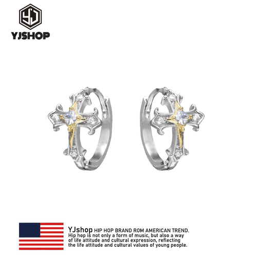 S925纯银十字架耳扣养耳洞