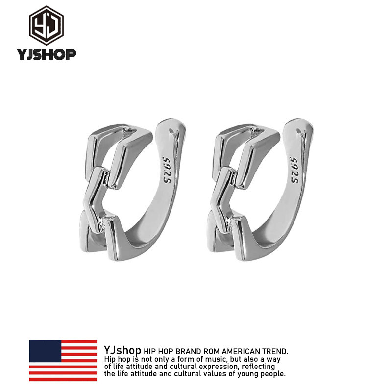 锁链蚀觉S925银耳夹男女款无耳洞