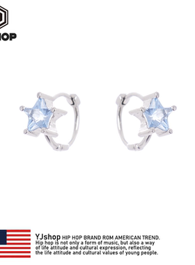 F136钛合金基础款耳钉蓝色星星耳环女日常百搭小众高级感轻奢耳饰