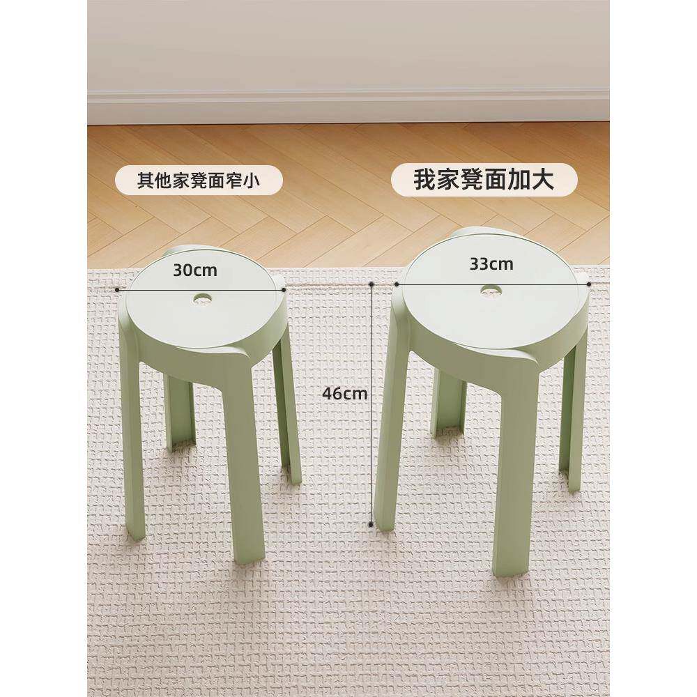 ?塑料凳子叠放备用凳子加厚家可摞车叠久坐舒服椅子风用凳圆FCD-1