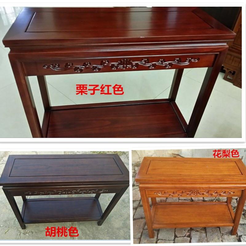 实木小架长条花盆架子木质花仿中古架式鱼缸无品牌/客厅置物架盆