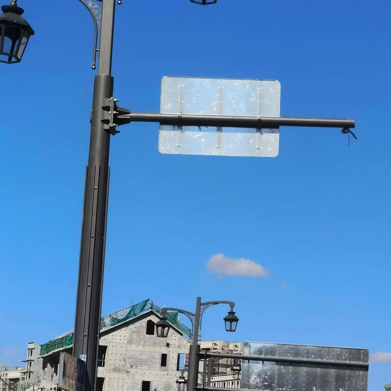 交通标牌城市道路通反光标志牌GL86悬臂式标志杆生厂交家安全志产
