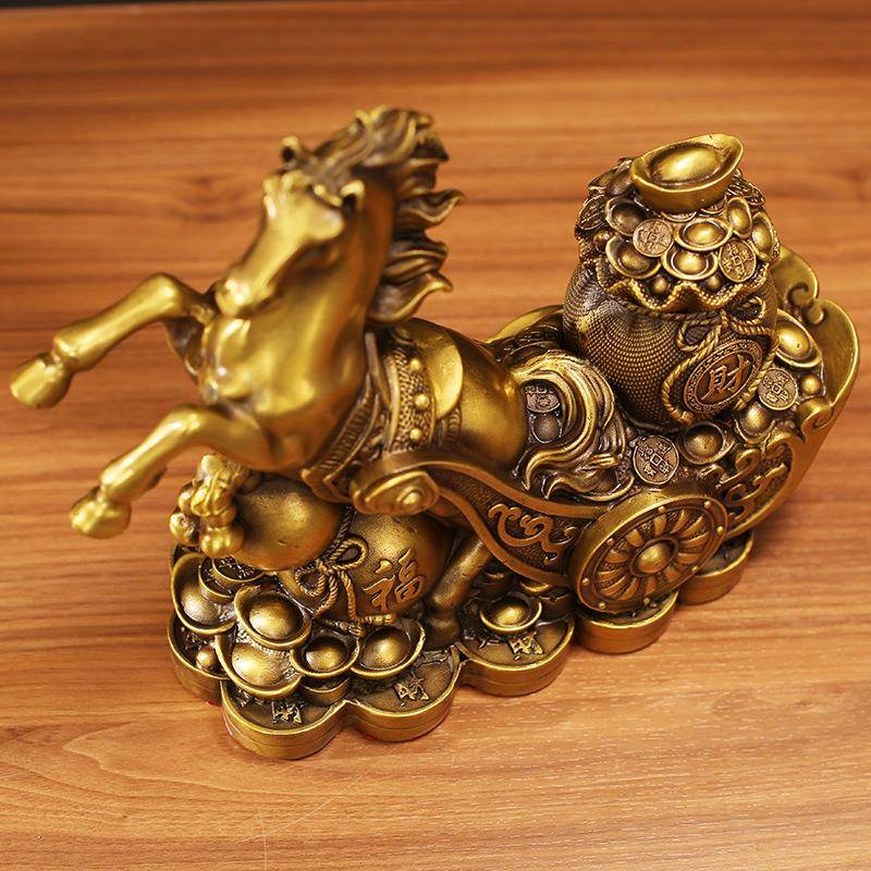 铜马件马上发财上财福到家居设客厅装饰马马到摆SOB成功办公室摆