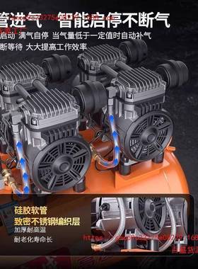 气泵空机220V无油小型压静音高工压65410空气压机喷漆缩木家用东