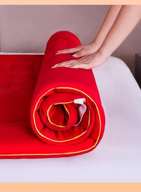 ?大红色庆床婚褥床垫结婚褥子垫被家用1.82/.0m床炕被新F7685J76