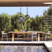 外柚木桌椅厅餐酒发店别墅庭院休闲花FCQ园实木防水防晒茶几沙组