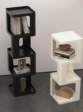 创小意铁艺书架落地置物架ONB网红书柜厅客转角靠墙玻一体式璃收