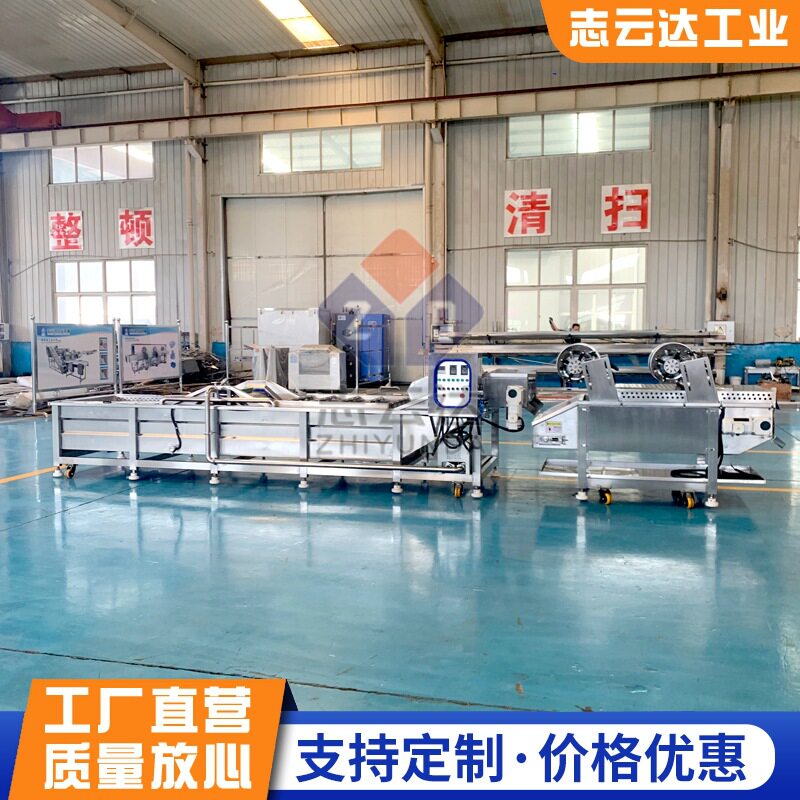 现货山楂清洗机 商用全自动果蔬清洗风干流水线 糖葫芦制作清洗机