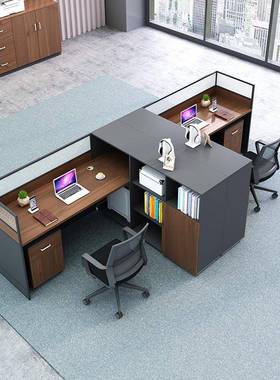 职员办公桌财务椅桌组合2人4人工员工位6GSS人位文办员公室桌子简