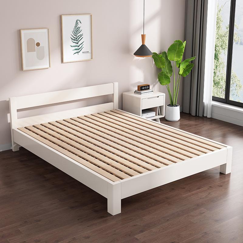 实意木无厂家直供床头床架子榻榻背米排骨架床民宿矮床米任尺无寸