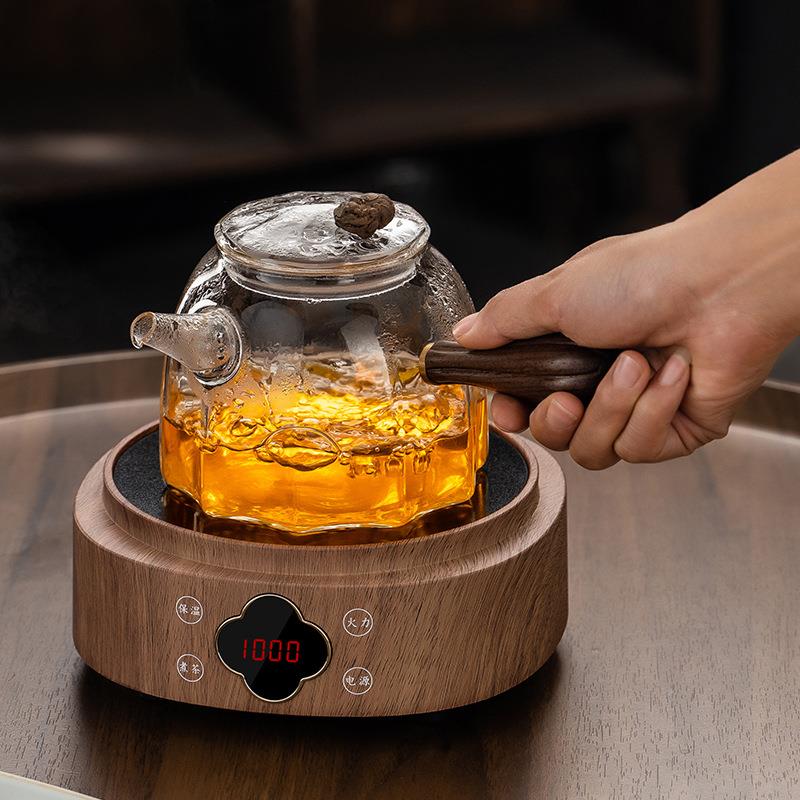 玻璃茶壶透泡明壶嘴过滤茶貔貅侧把漏热茶壶耐茶办公室花壶貔貅侧