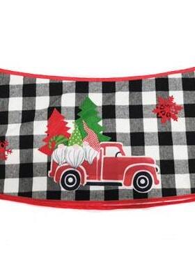 新款诞装饰圣黑白围格汽车雪花立体圣JF20LTSQ树诞树底裙装饰圣诞