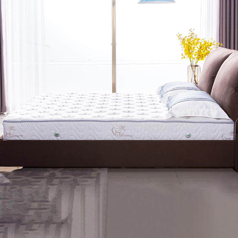 山羊绒面料胶1.米8双人软硬QKD两用乳弹簧床加厚舒适民宿酒店静垫