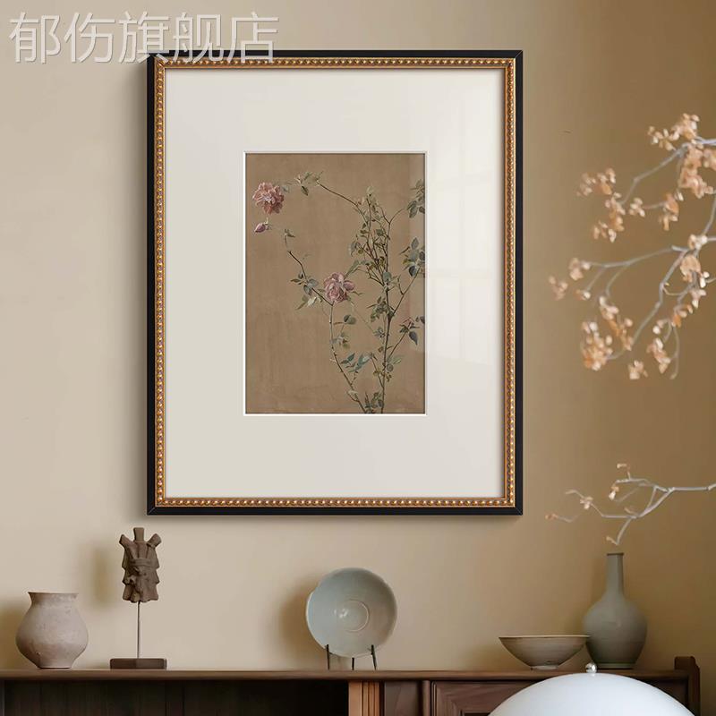 玫瑰》南法风复古花卉装饰画法式中古风客厅餐厅玄关卧室床头挂画图片