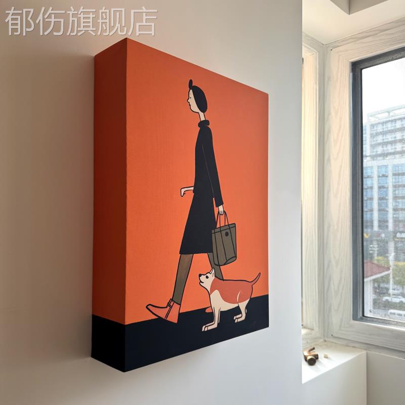 消防栓电表箱强电箱装饰画遮挡加厚实木定制超厚大尺寸无框画图片
