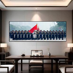国之脊梁三军装饰画中国仪仗队装饰画办公室背景墙挂画走廊壁画