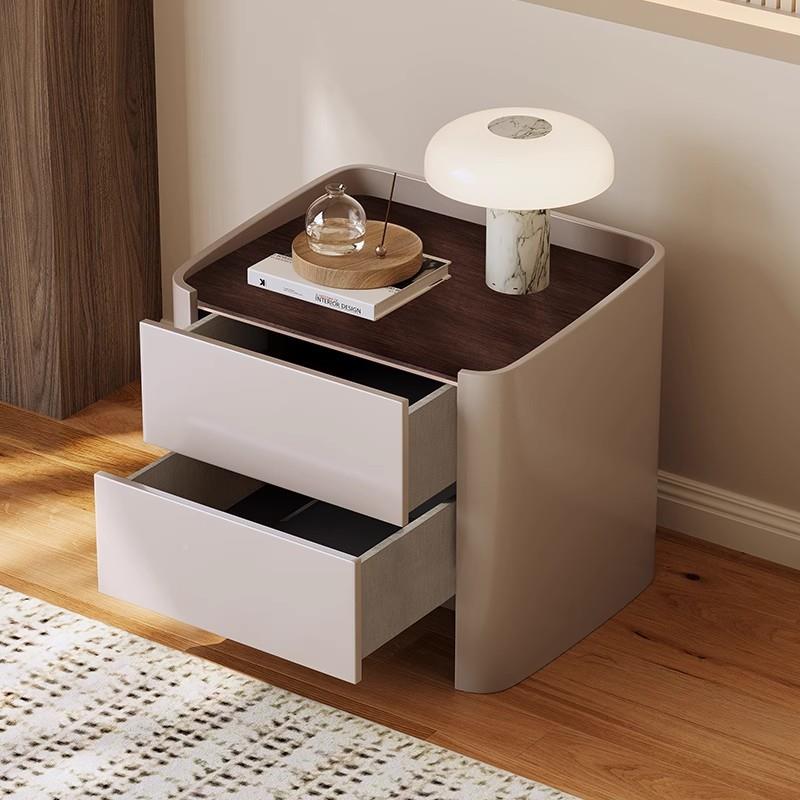 极简床头柜代家用设师床实木收纳柜计新款卧室边柜现马鞍SJ-D902