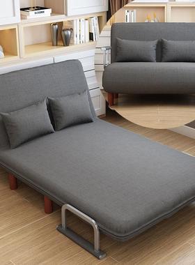 叠沙发床用客厅多功能午ZWV休懒折人沙发省间单两人网空红布艺沙