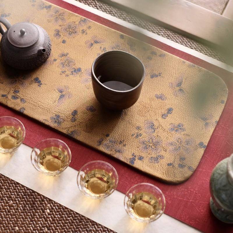 织了|秋|香云布纱茶桌垫|茶新中式茶席|具展示席87121|干泡茶席