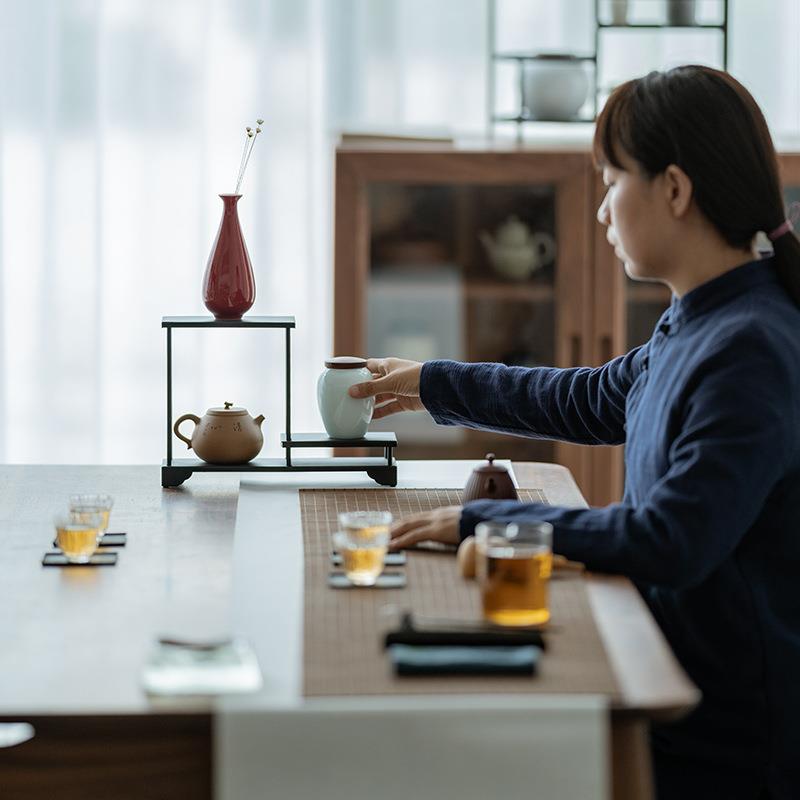 铁茶棚茶具示架收纳柜乐铁博古架展多宝阁茶配件78516家居道茶室