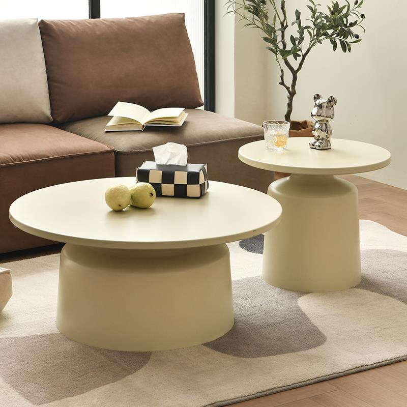 6R奶23TF03CJ客油风小厅极简圆形茶几家户用创意现代简约小型极简