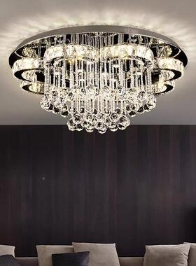 法客RBY厅水晶灯简约轻奢吸灯led灯顶具意代式后现房间卧式室灯