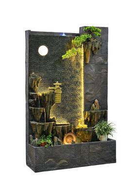 中式水风幕山墙假屏摆ZOP新件