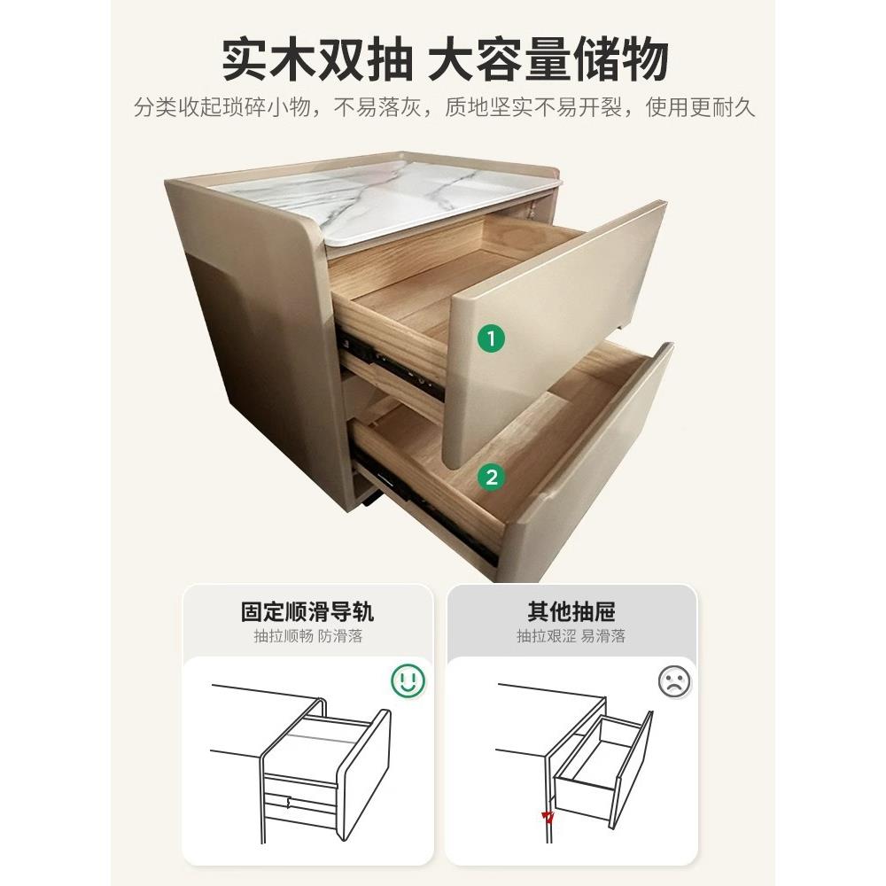 卧智能床头柜年新款带灯无线现代简约家实木室用BC10床充边收纳柜