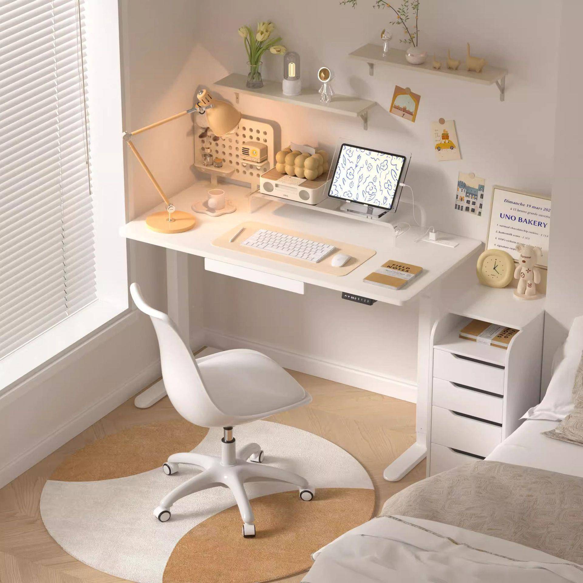 实木电动升降桌子智能电简脑桌918可升降书办公桌学习桌桌一体升