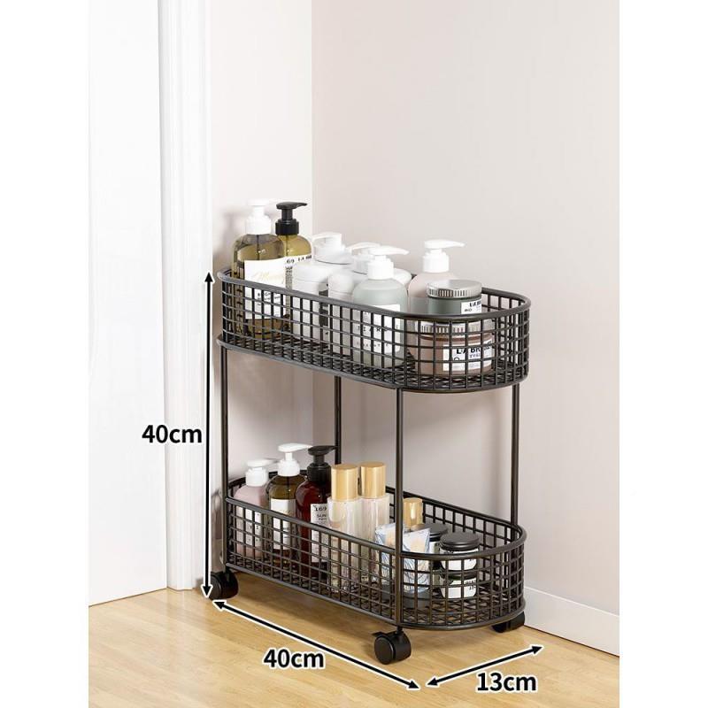 m车%IDE卫生间置物架浴室缝隙多层小推所多功能物储厕架门后落地