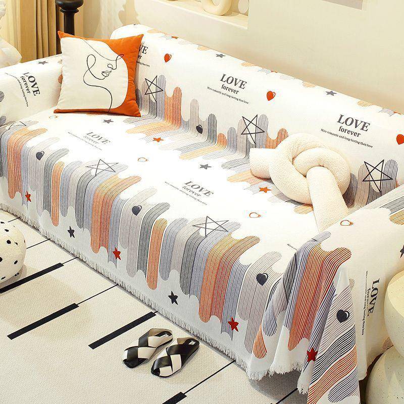 四季通用防设水发套罩不防猫172抓雪沙尼尔沙发盖布巾计全盖皮感