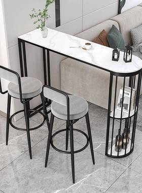 脚轻奢岩板家用吧台半圆客厅水吧厨房发隔断沙柜小型靠JK124648户