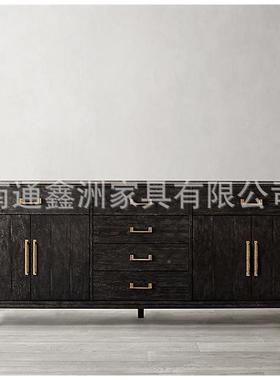 美式复木古餐边实做旧34891家用玄关柜民宿柜入户客厅电视装饰柜